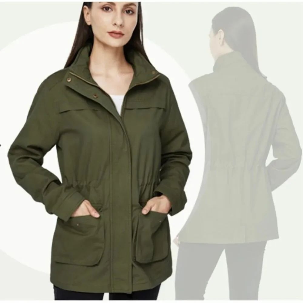 Wenven olive green utility field jacket size Xl